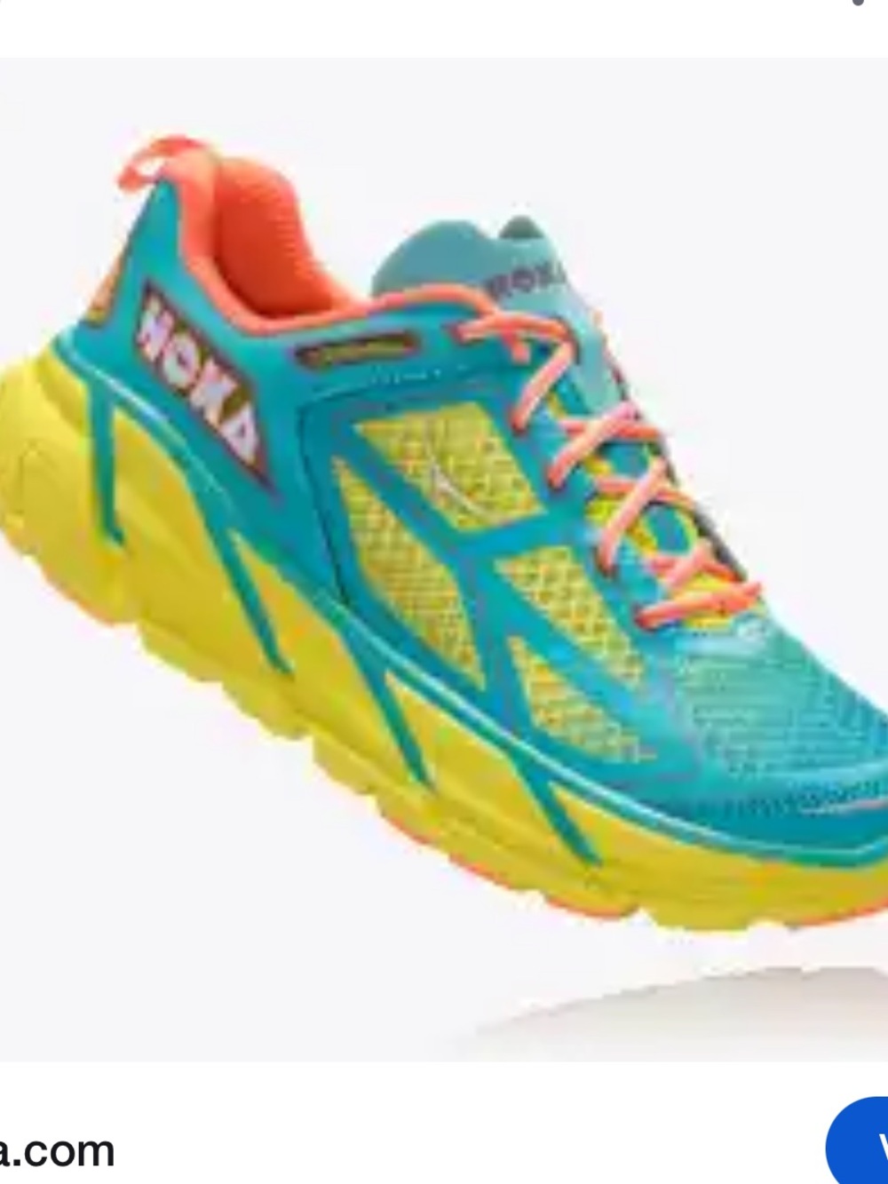 Hoka One Clifton The Meta-Rocker blue and yellow running sneakers 7